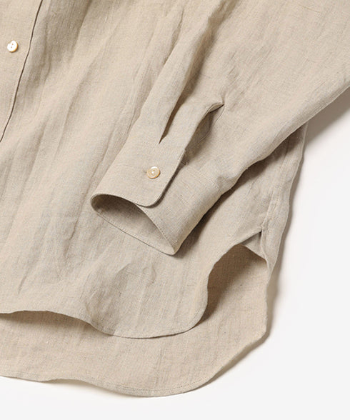 MR.OLIVE / FRENCH LINEN CLOTH / BAND COLLAR L/S SHIRT ミスターオリーブ/フレンチリネンクロス/バンドカラー ロングスリーブシャツ